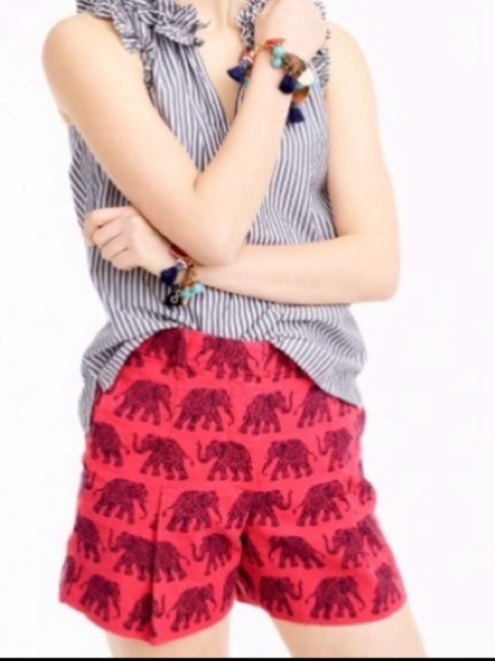 J. Crew Elephant Print Cotton Shorts | 4” Inseam. Shorts | Cotton Shorts